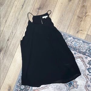 Norah Scalloped edge racer Back top Elegant Black Women's Top M